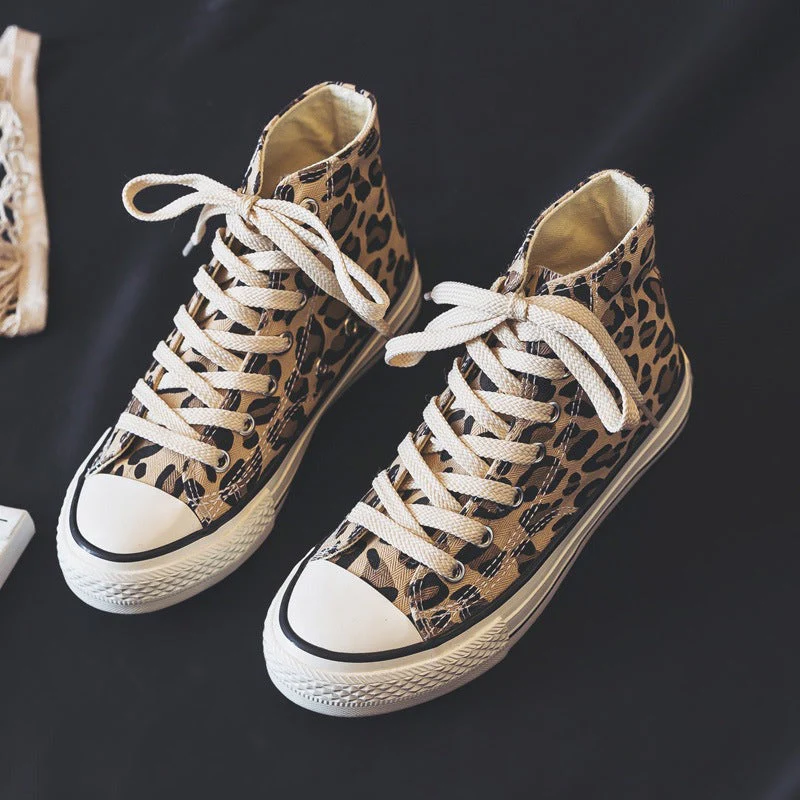 Animal Print High Top Sneakers for Unisex – Trendy & Comfortable Style