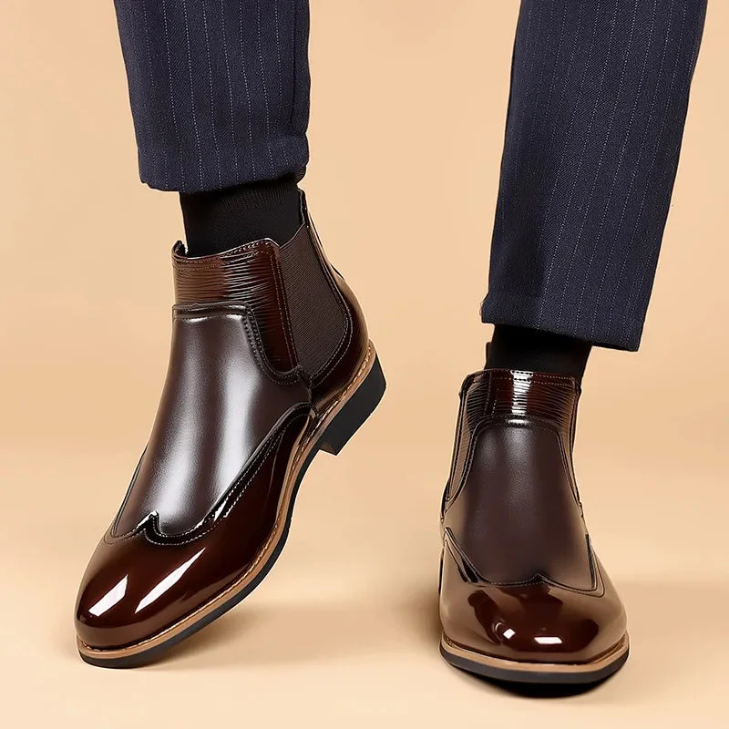 Ankle Charles Boots with Elastic Goring for Men – Stylish & Comfortable Design