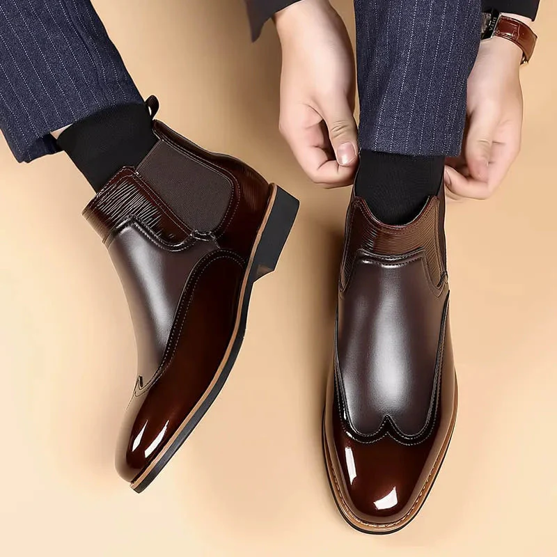 Ankle Charles Boots with Elastic Goring for Men – Stylish & Comfortable Design - Image 2