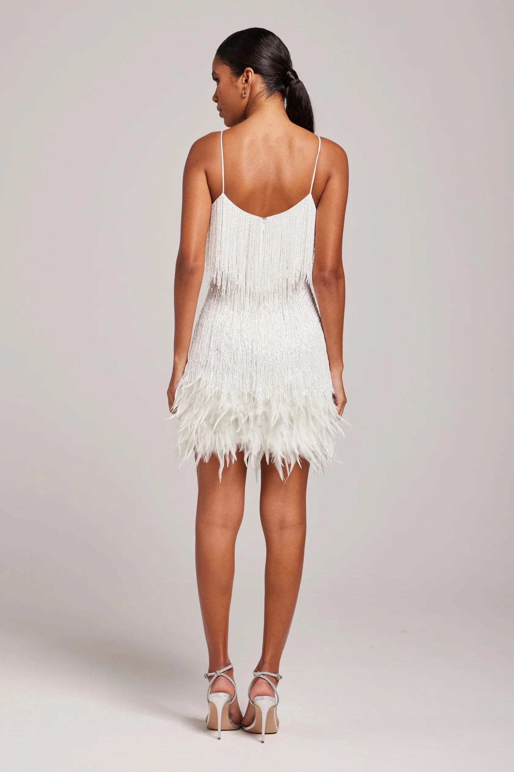 Beaded Fringe Feather Mini Cocktail Dress for Women – Elegant & Eye-Catching - Image 4