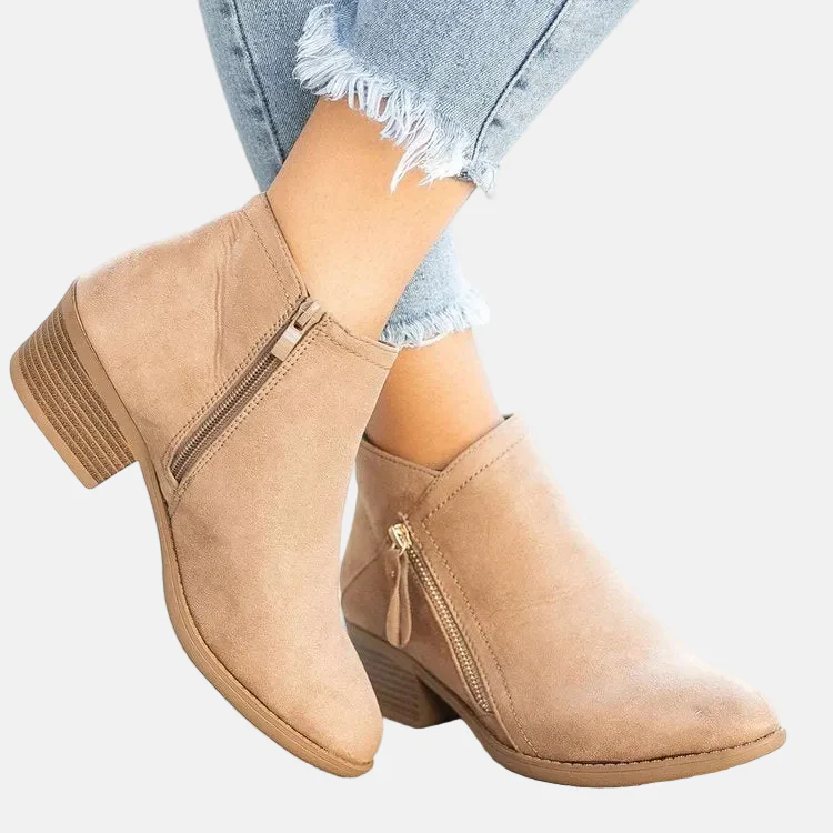 Block Heel Zip Ankle Boots for Women – Sleek & Everyday Comfort - Image 3