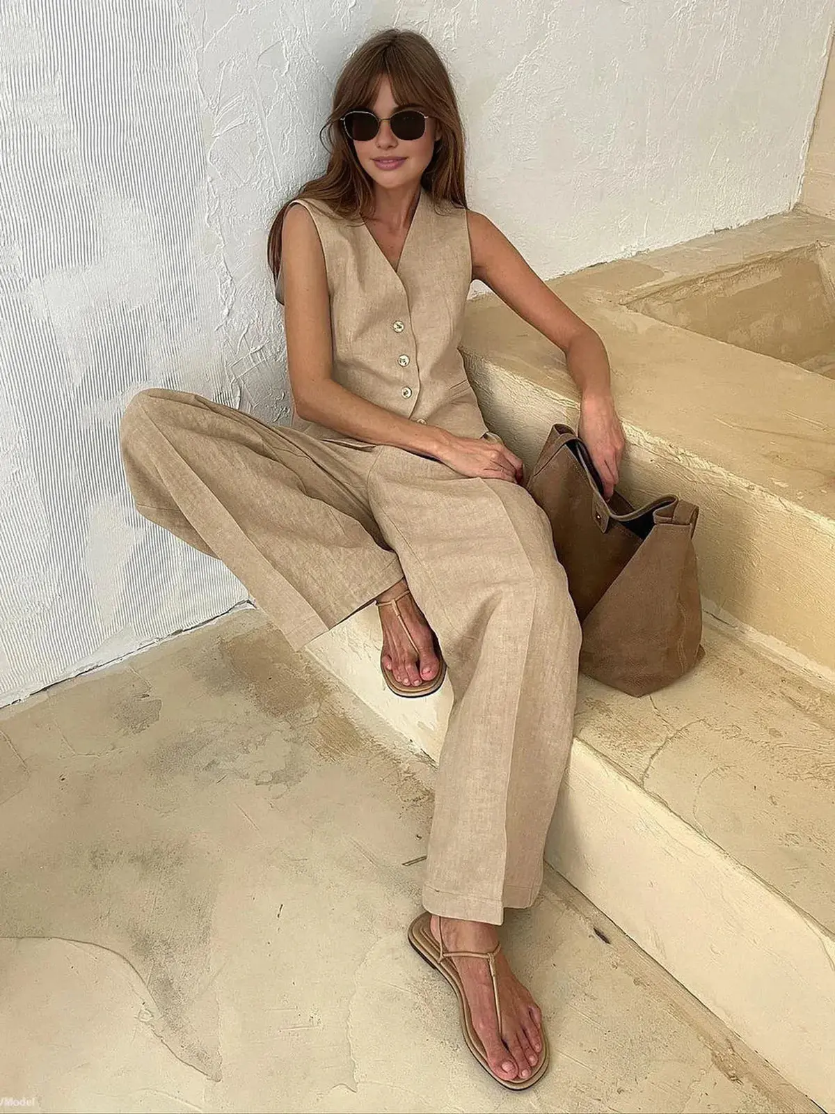 Breathable Cotton-Linen Two-Piece Set for Women – Effortlessly Stylish & Comfortable - Image 4