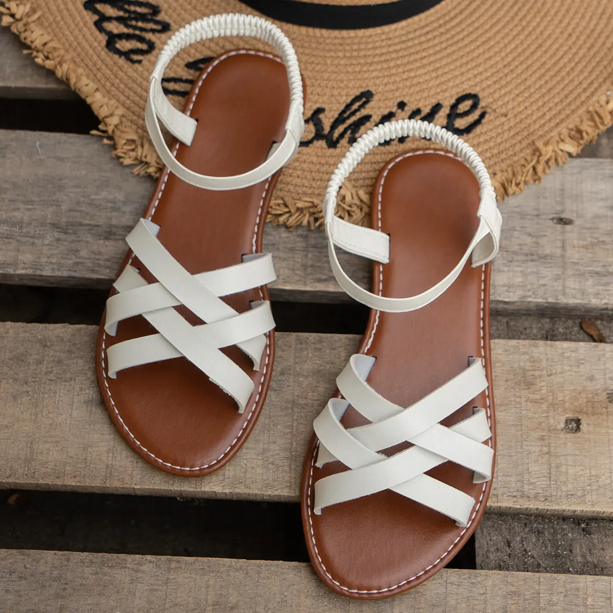 Breathable Cross Strap Sandals for Women – Comfortable & Versatile - Image 4
