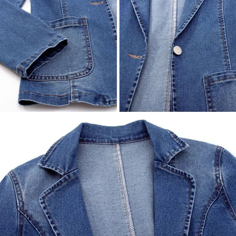 Casual Denim Blazer for Women – Effortless Style & Versatile Comfort - Image 2