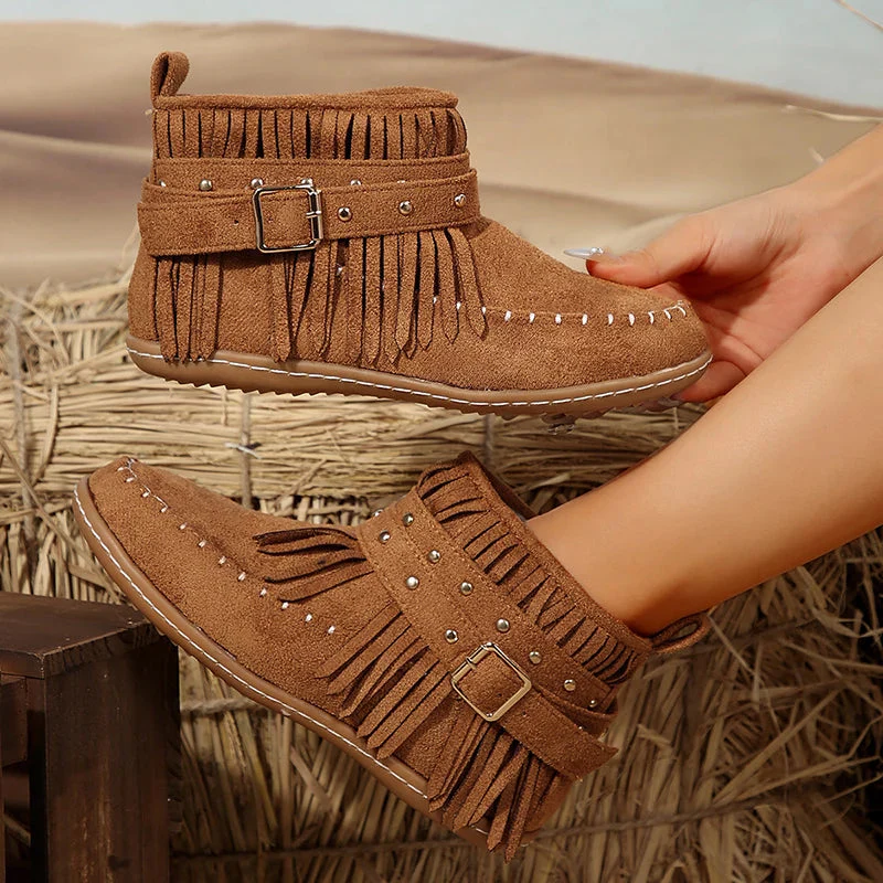 Chic Buckle Black Ankle Boots for Women – Stylish & Versatile Comfort - Image 4