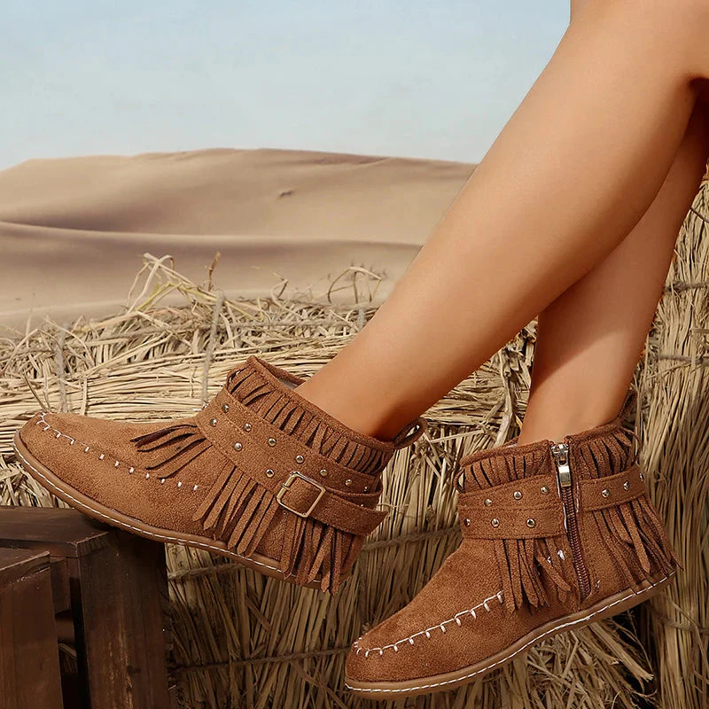 Chic Buckle Black Ankle Boots for Women – Stylish & Versatile Comfort - Image 5