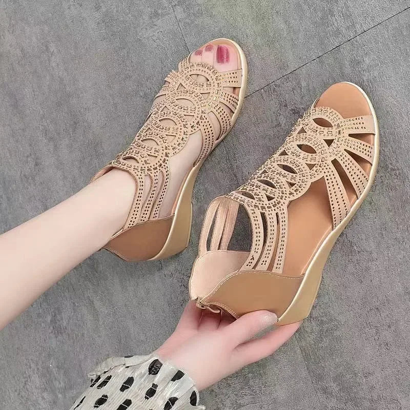 Chic Open Toe Wedge Sandals for Women – Effortless Style & Comfort - Image 2
