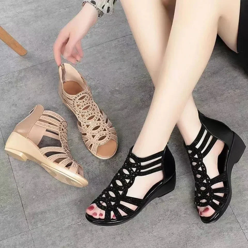 Chic Open Toe Wedge Sandals for Women – Effortless Style & Comfort - Image 3