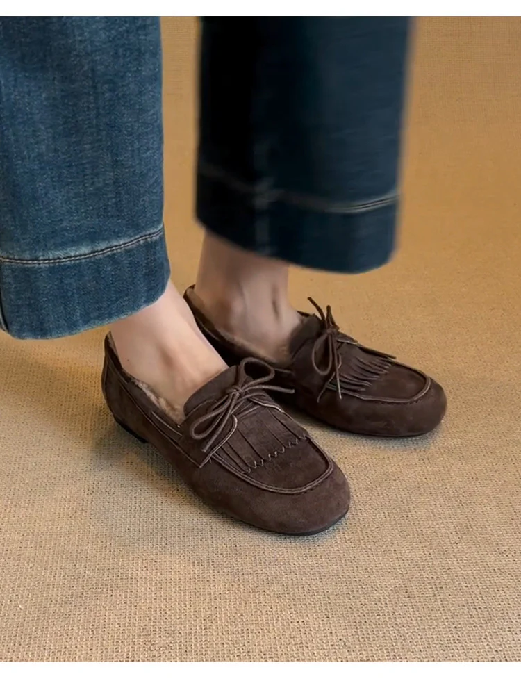 Cozy Fringe Loafers for Women – Warm Lined Comfort & Classic Style - Image 3