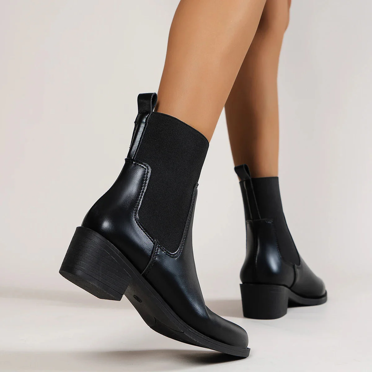 Chunky Heel Chelsea Boots for Women – Stylish & Comfortable - Image 3