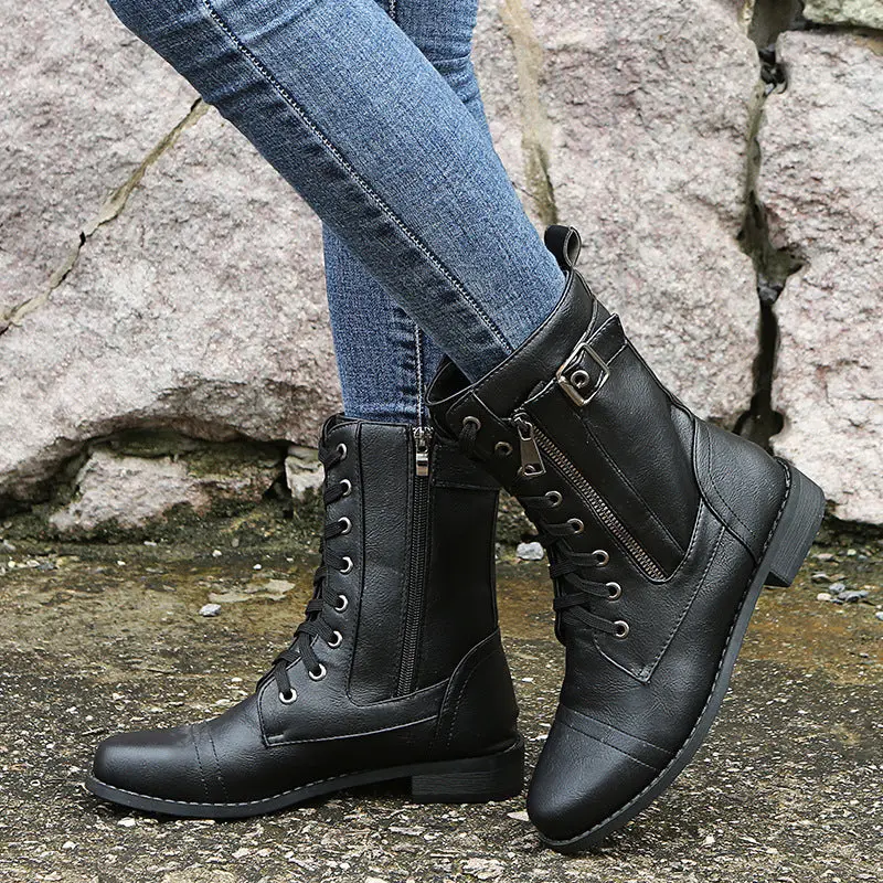 Classic Lace-Up Black Ankle Boots for Women – Timeless Style & All-Day Comfort - Image 6