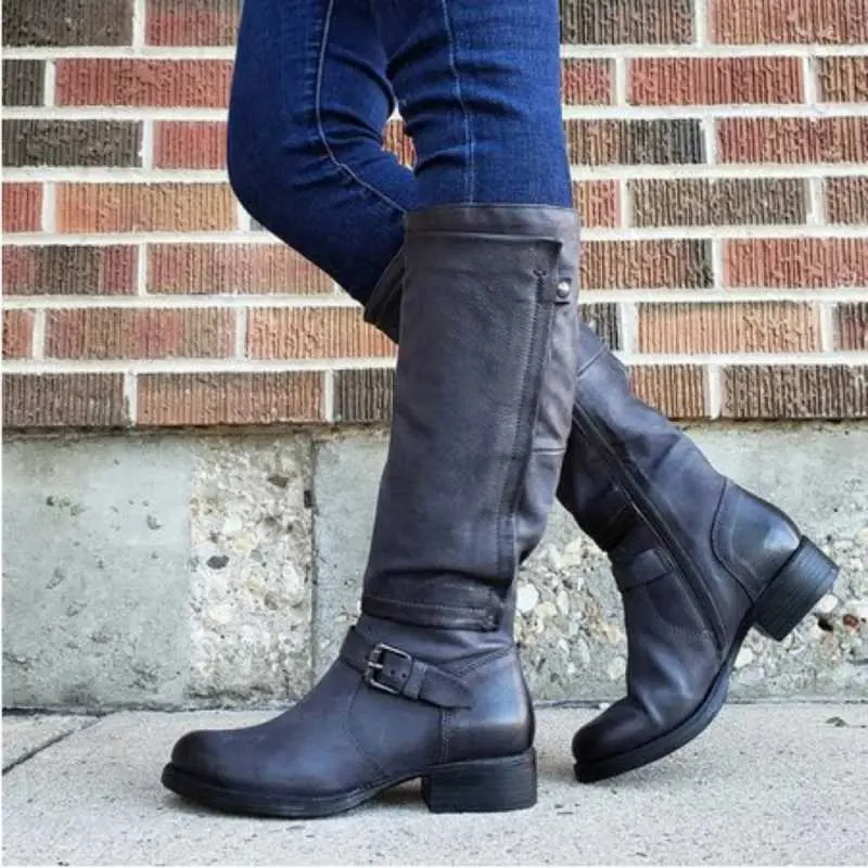 Classic Round Toe Knee-High Boots for Women – Stylish & Comfortable - Image 7
