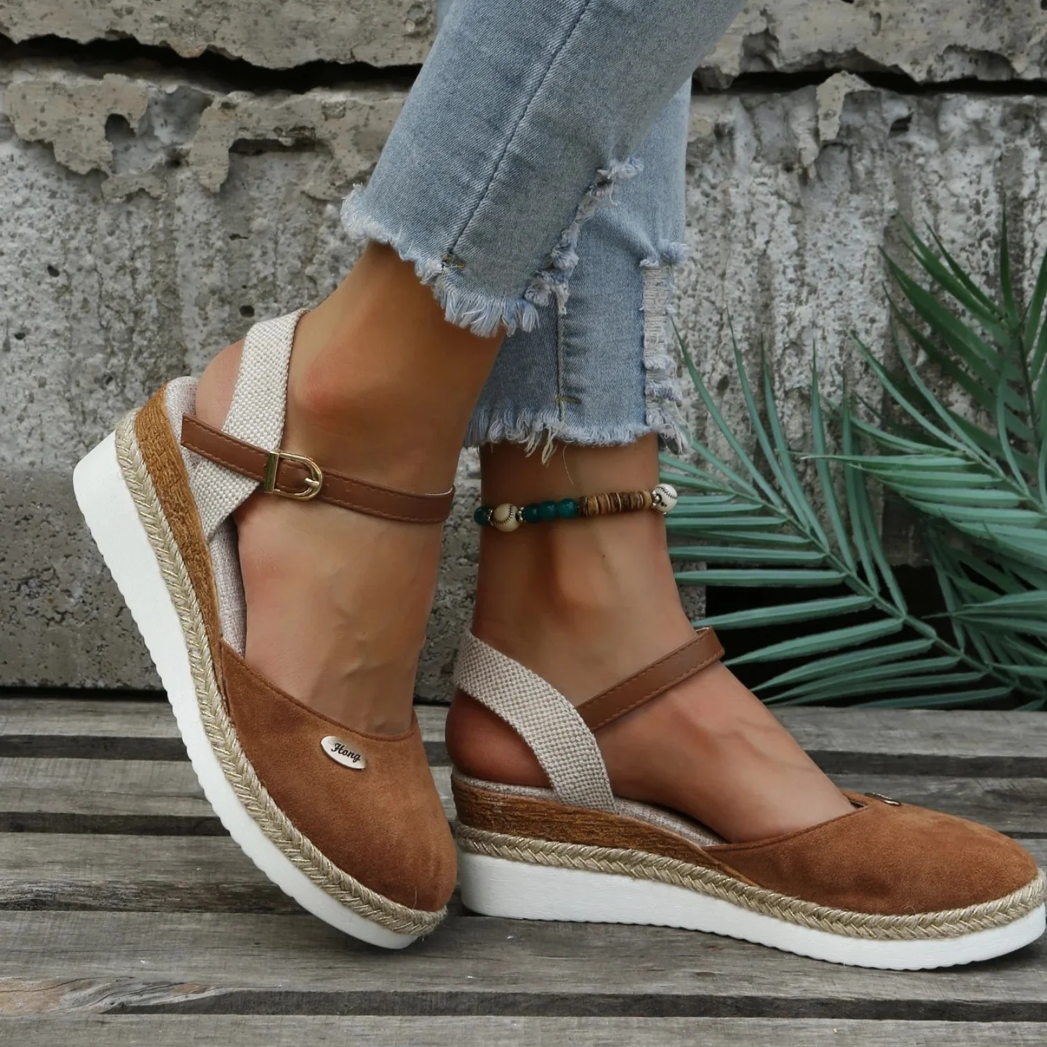 Closed-Toe Espadrille Wedge Sandals for Women – Stylish & Comfortable - Image 4