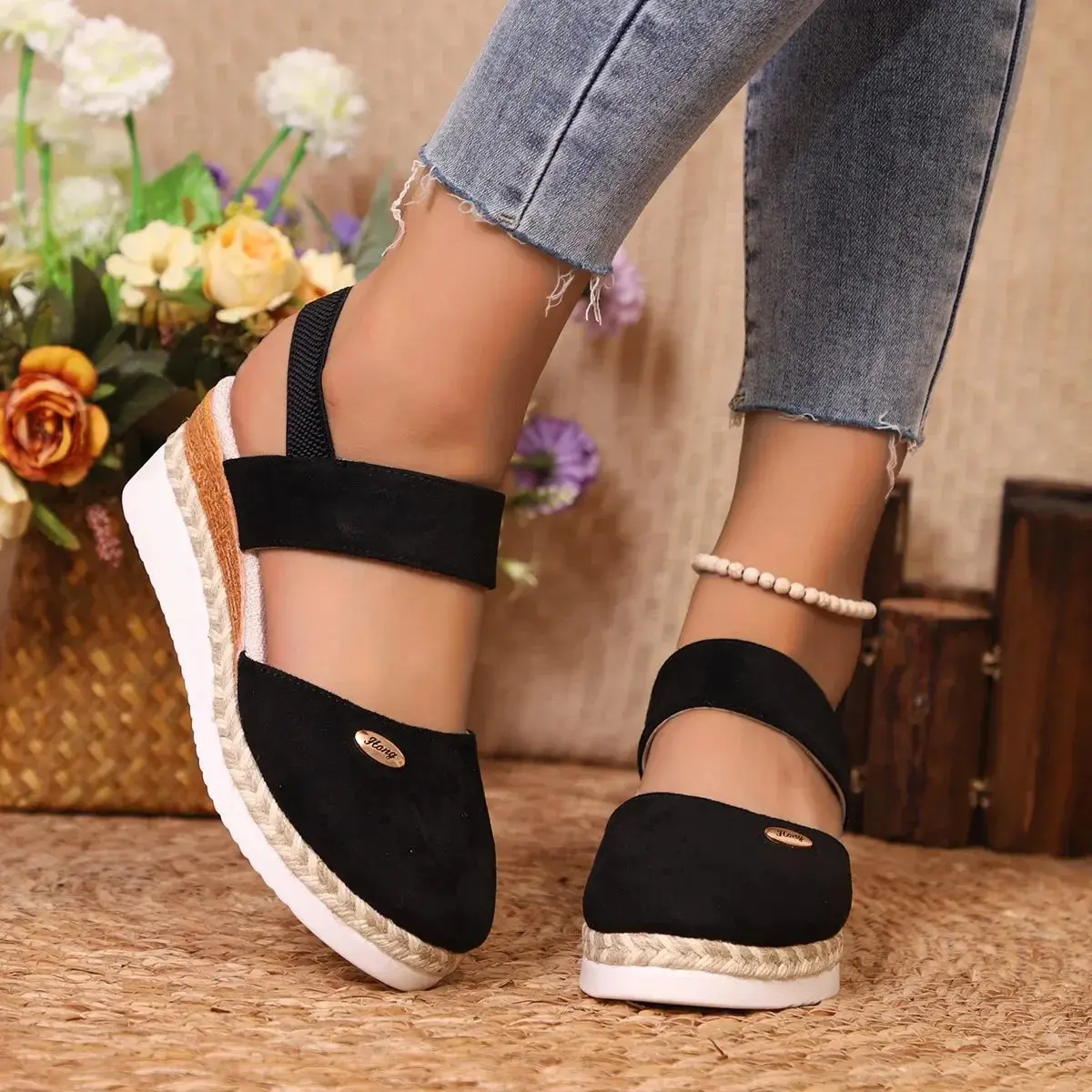Closed Toe Wedge Sandals for Women – Stylish & Comfortable Wedge Heels - Image 3