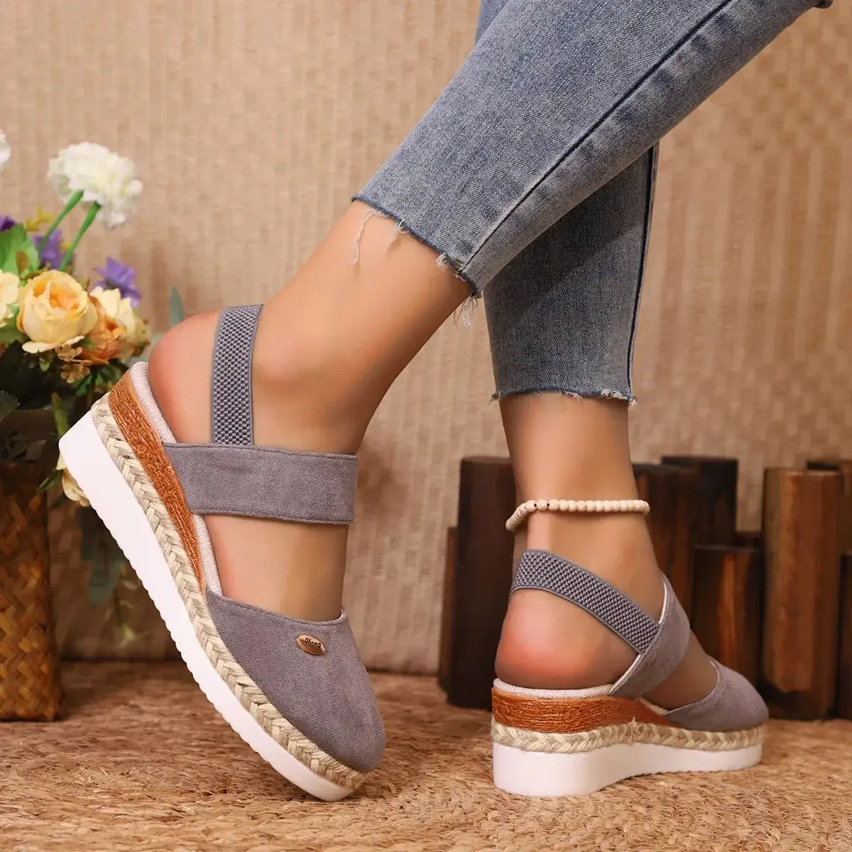 Closed Toe Wedge Sandals for Women – Stylish & Comfortable Wedge Heels - Image 4