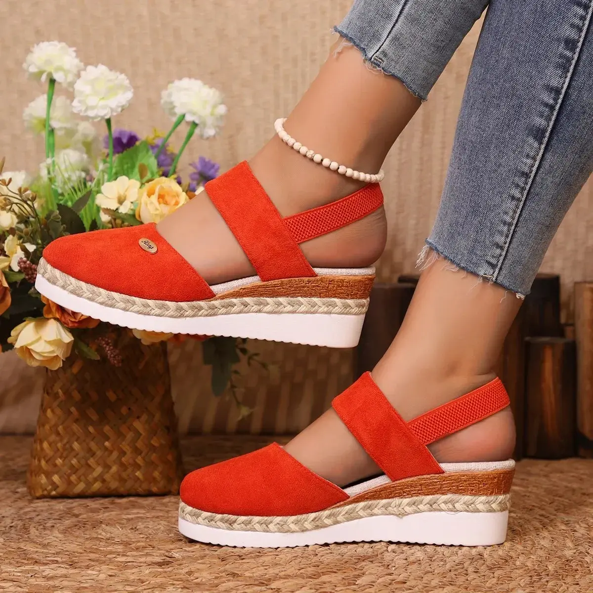 Closed Toe Wedge Sandals for Women – Stylish & Comfortable Wedge Heels - Image 6