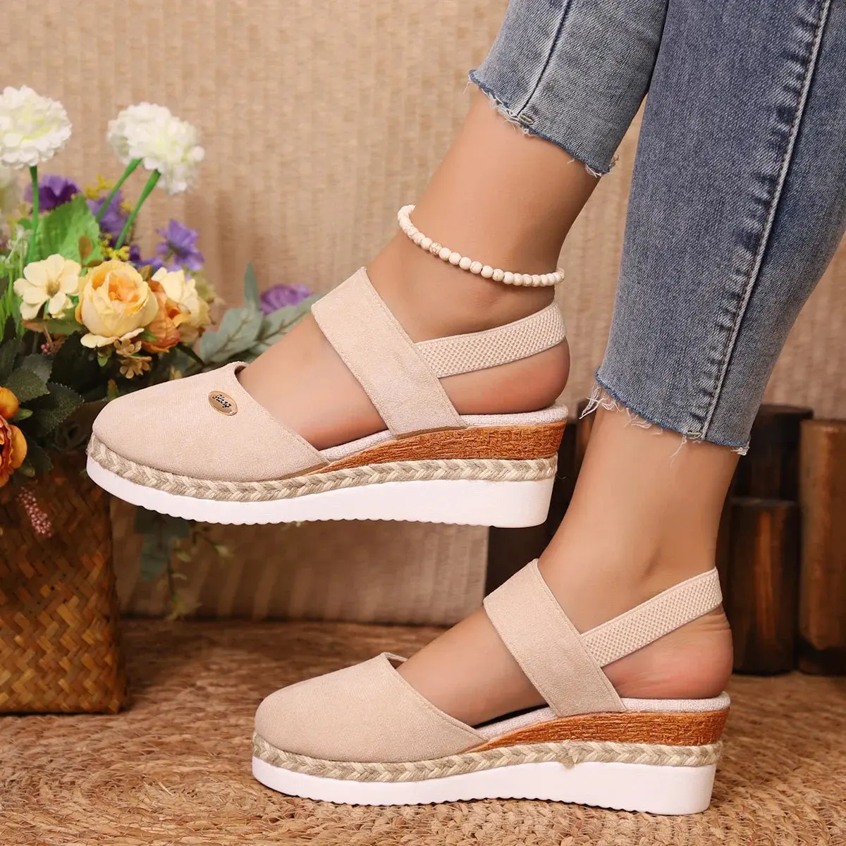 Closed Toe Wedge Sandals for Women – Stylish & Comfortable Wedge Heels - Image 9
