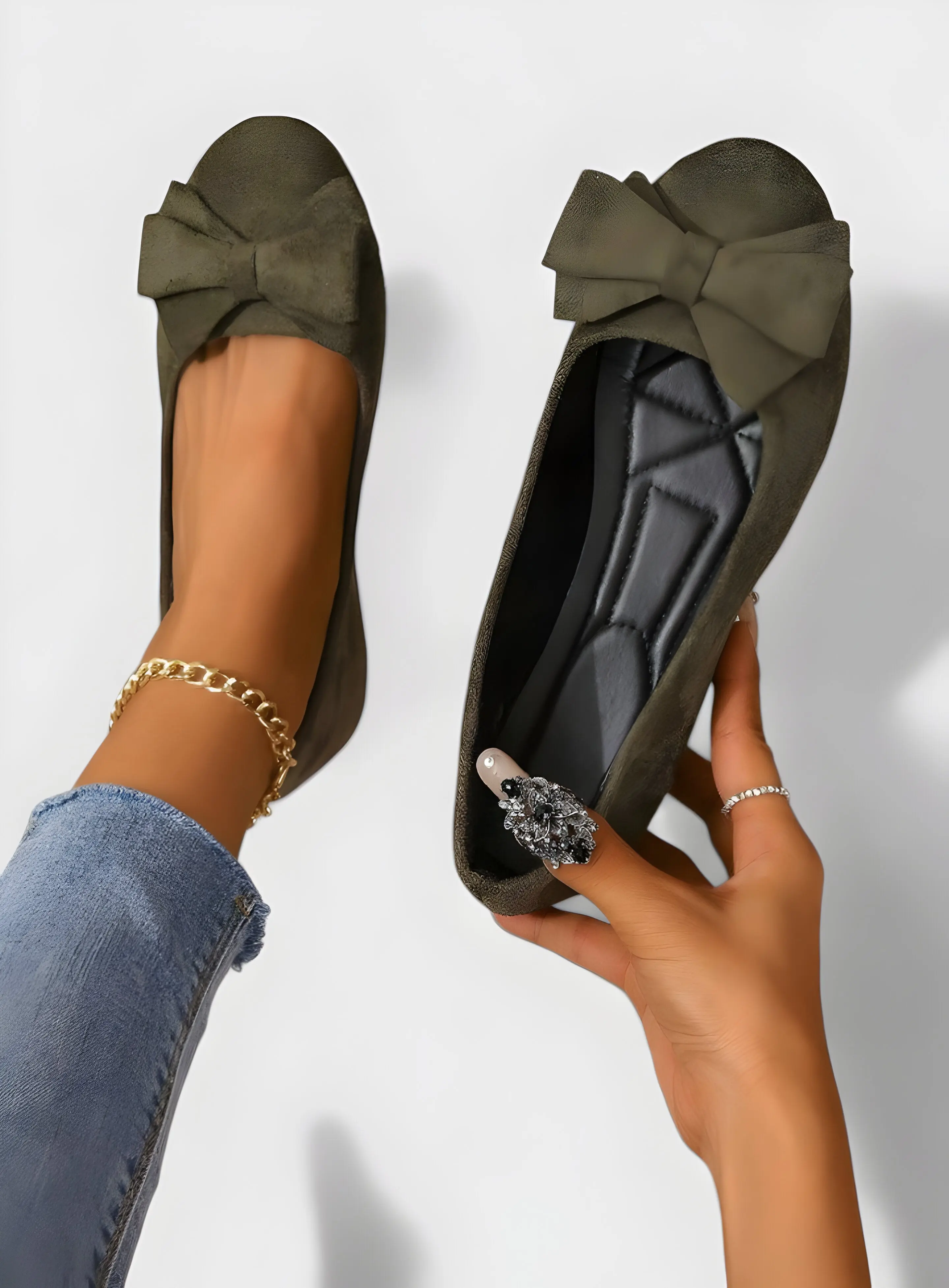 Women’s Slip-On Ballet Flats with Bow – Comfortable Casual Round Toe Shoes - Image 5