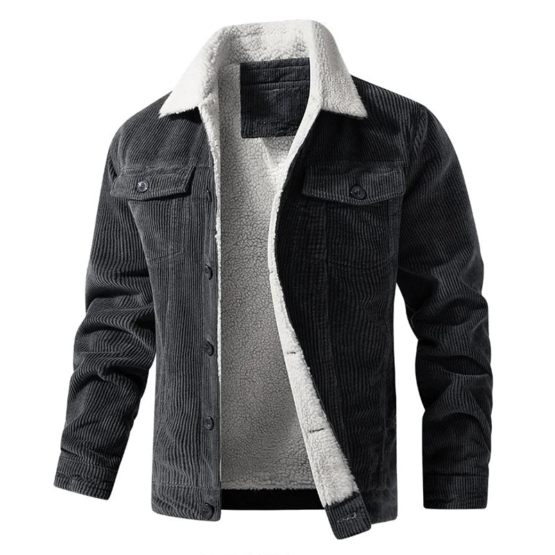Corduroy Collared Jacket for Men – Cozy & Stylish Comfort - Image 4