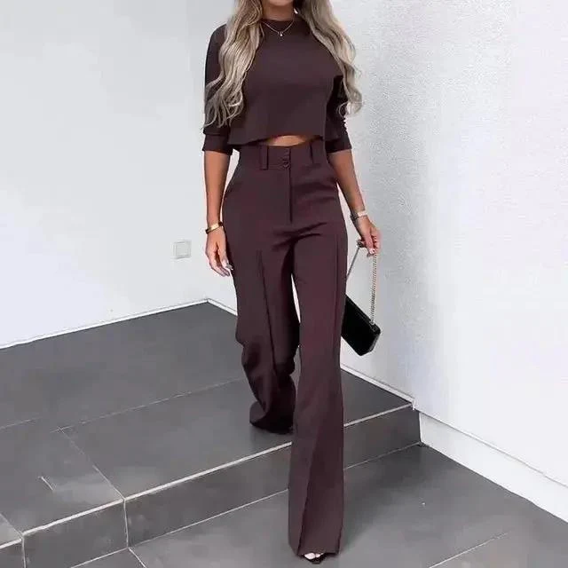 Cropped Top and Trousers Set for Women – Effortlessly Stylish & Comfortable - Image 6