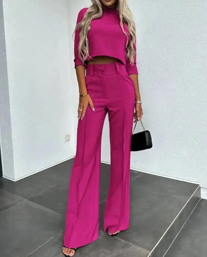 Cropped Top and Trousers Set for Women – Effortlessly Stylish & Comfortable - Image 7