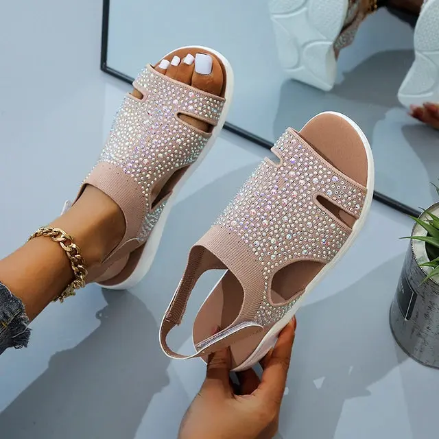Crystal-Embellished Casual Slippers for Women – Stylish & Comfortable - Image 2