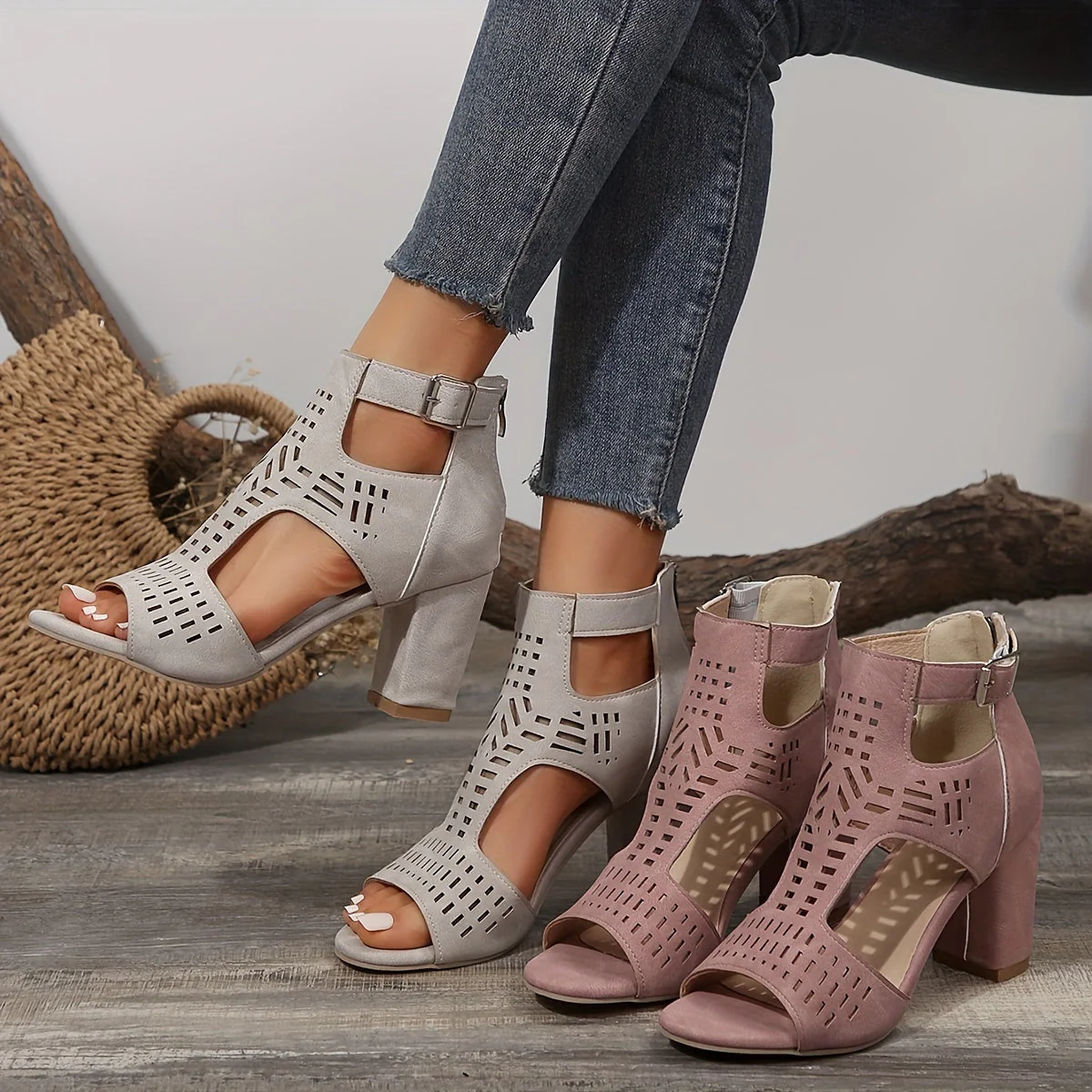Cut-Out Peep-Toe Ankle Boots for Women – Chic & Versatile - Image 5