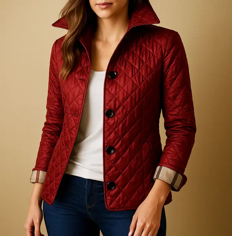 Diamond Quilted Jacket for Women – Stylish & Cozy Winter Layer