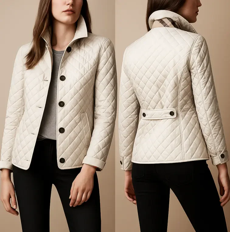 Diamond Quilted Jacket for Women – Stylish & Cozy Winter Layer - Image 5