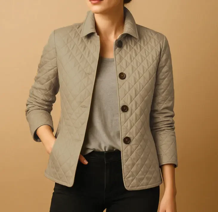 Diamond Quilted Jacket for Women – Stylish & Cozy Winter Layer - Image 6