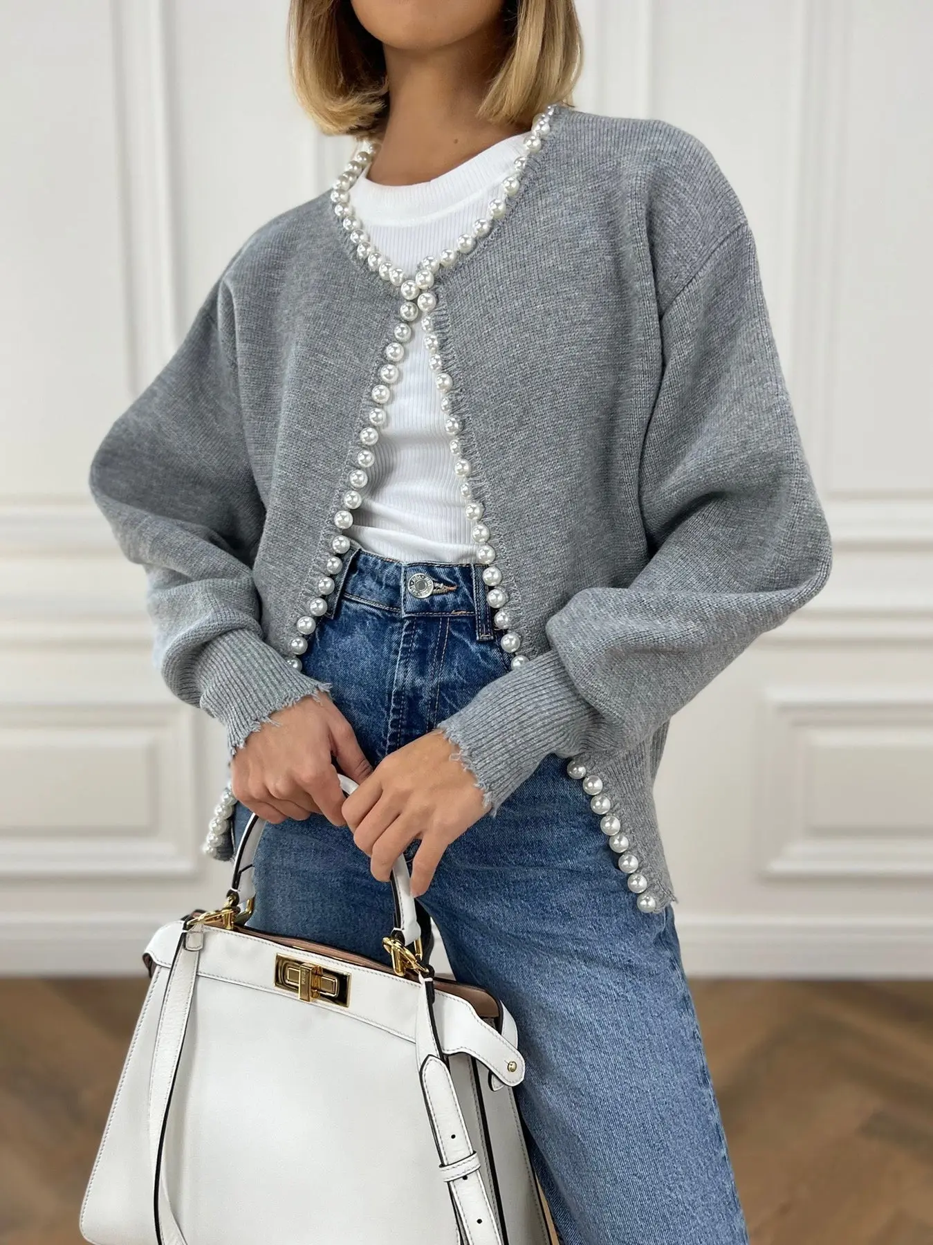 Elegant Pearl Trim Cardigan for Women – Stylish & Versatile Layering Piece - Image 12