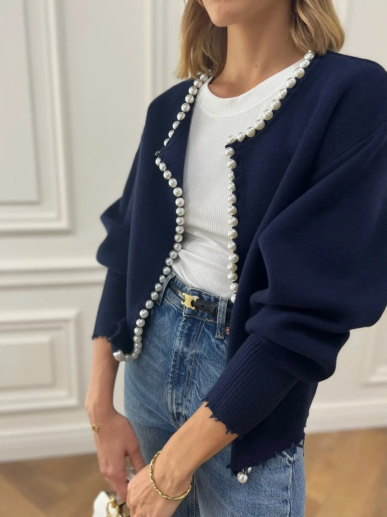 Elegant Pearl Trim Cardigan for Women – Stylish & Versatile Layering Piece - Image 13