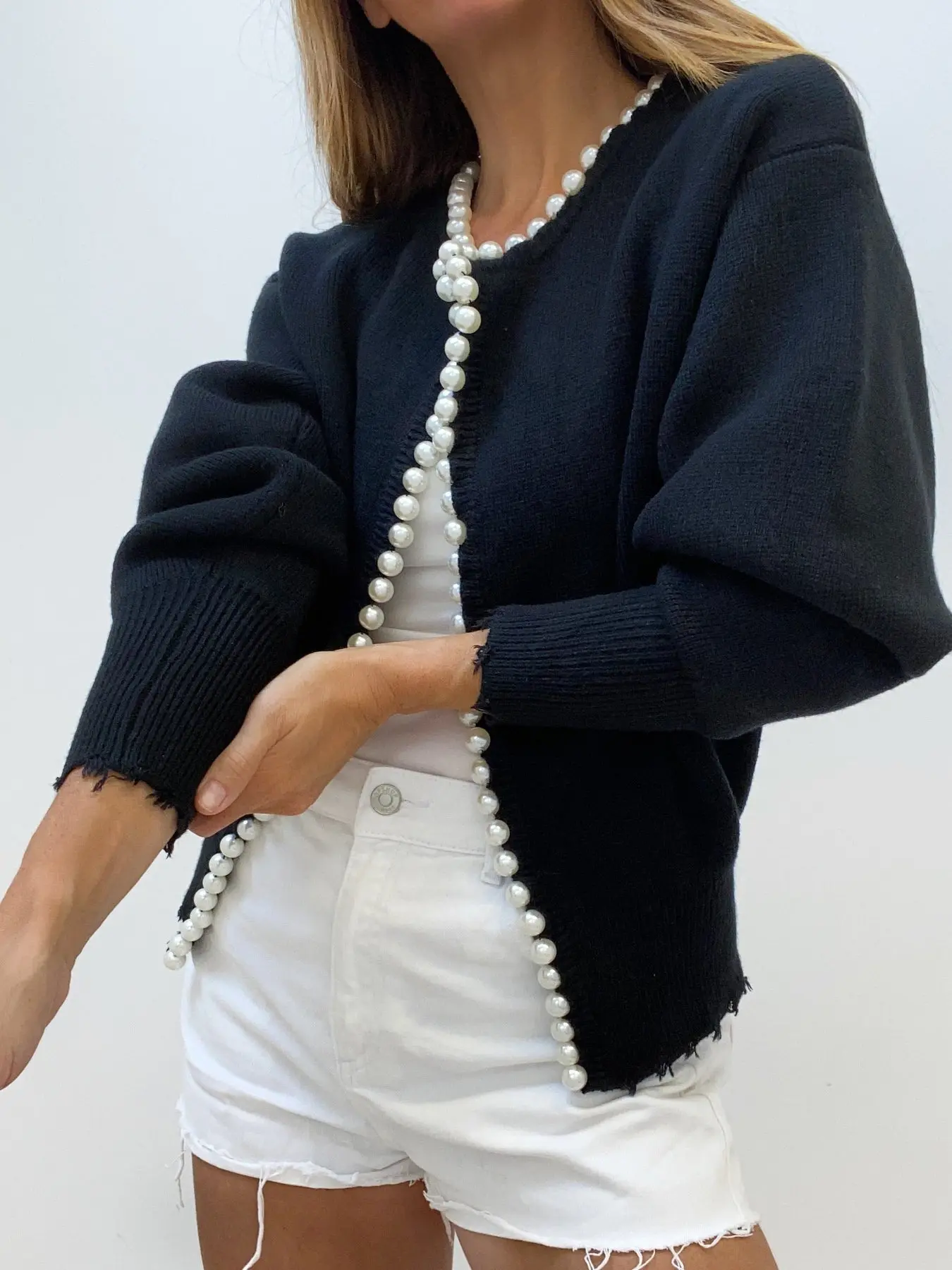 Elegant Pearl Trim Cardigan for Women – Stylish & Versatile Layering Piece - Image 14