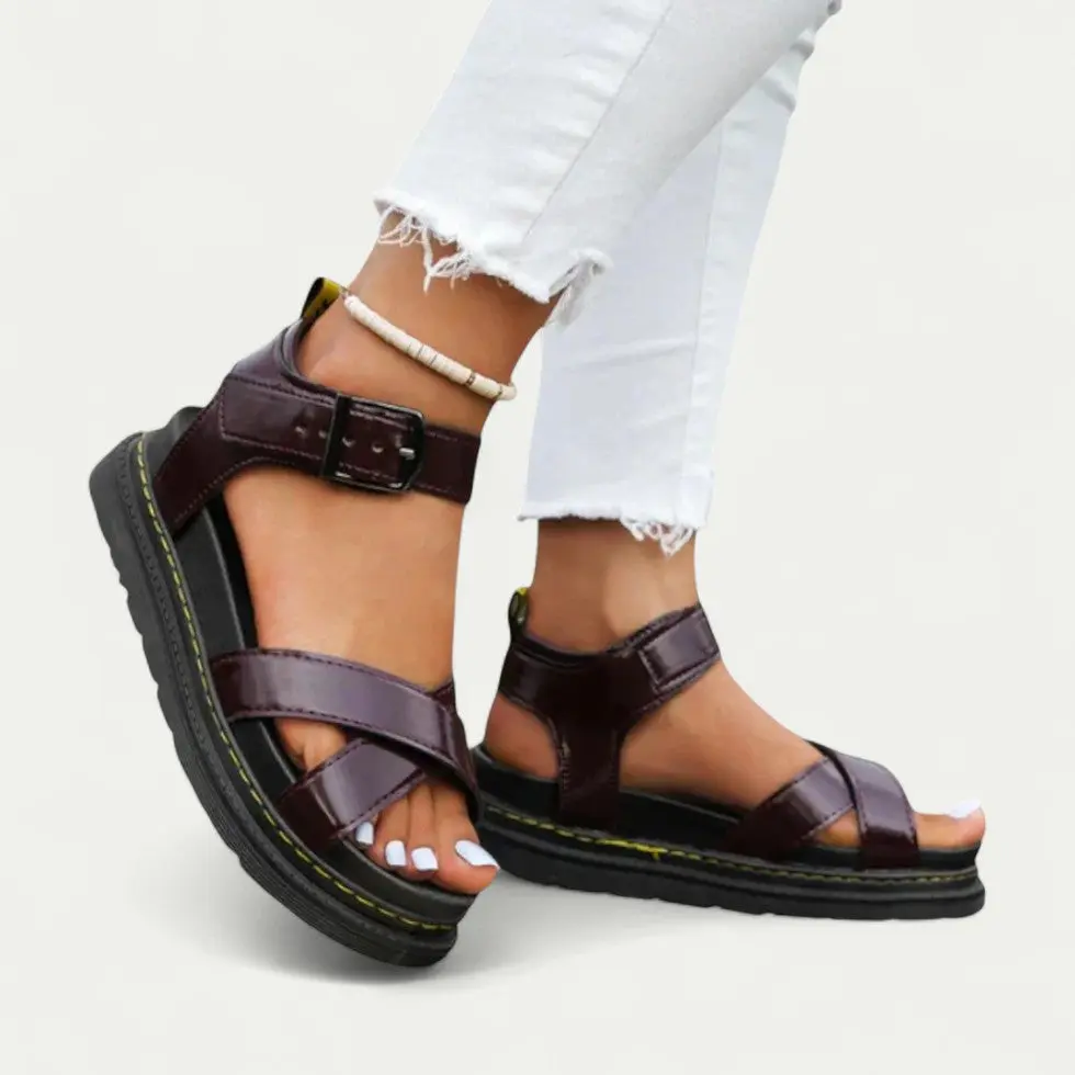 Ergonomic Buckle Strap Sandals for Women – Stylish & Comfortable - Image 3