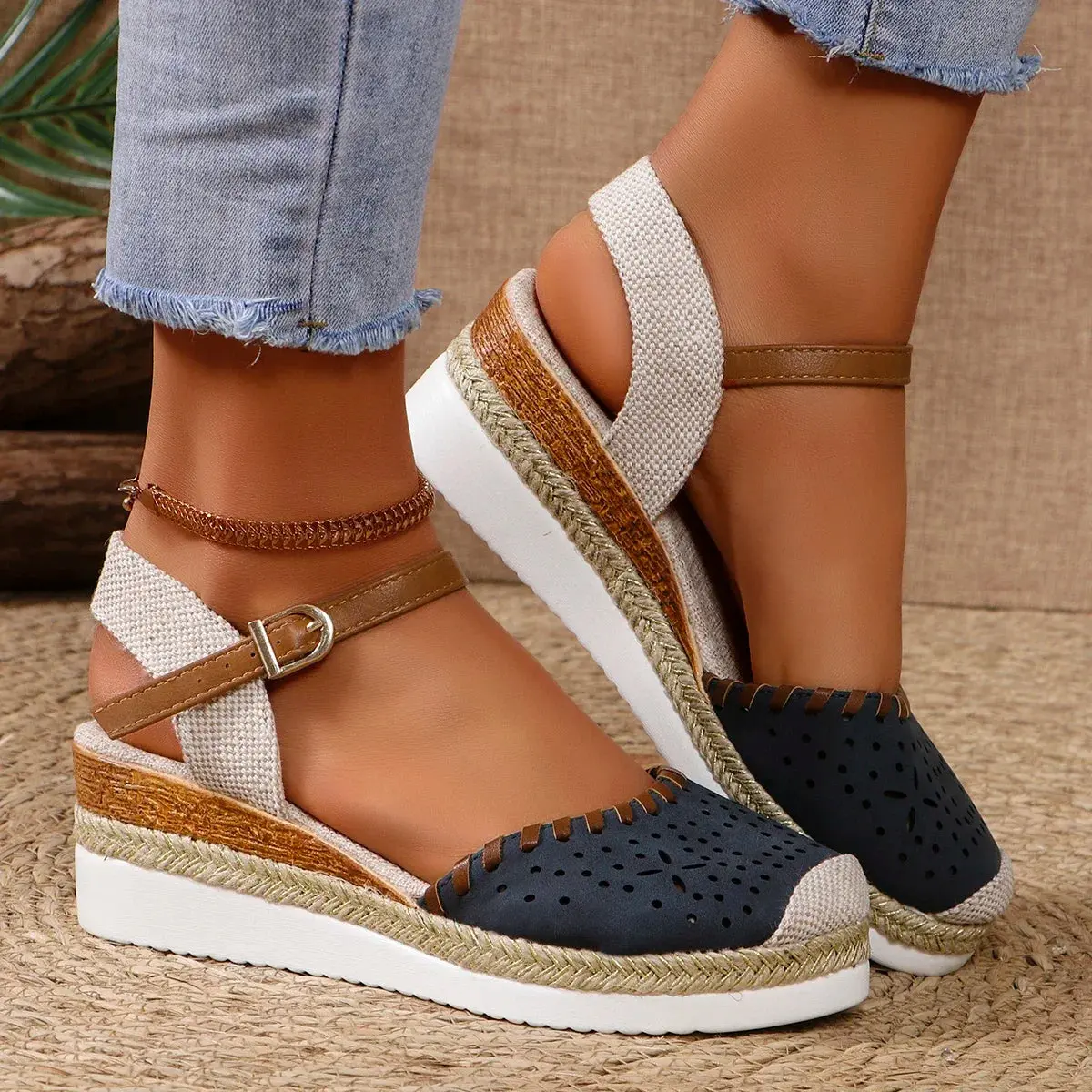 Espadrille Wedge Sandals for Women – Stylish & Comfortable Closed Toe Design - Image 5