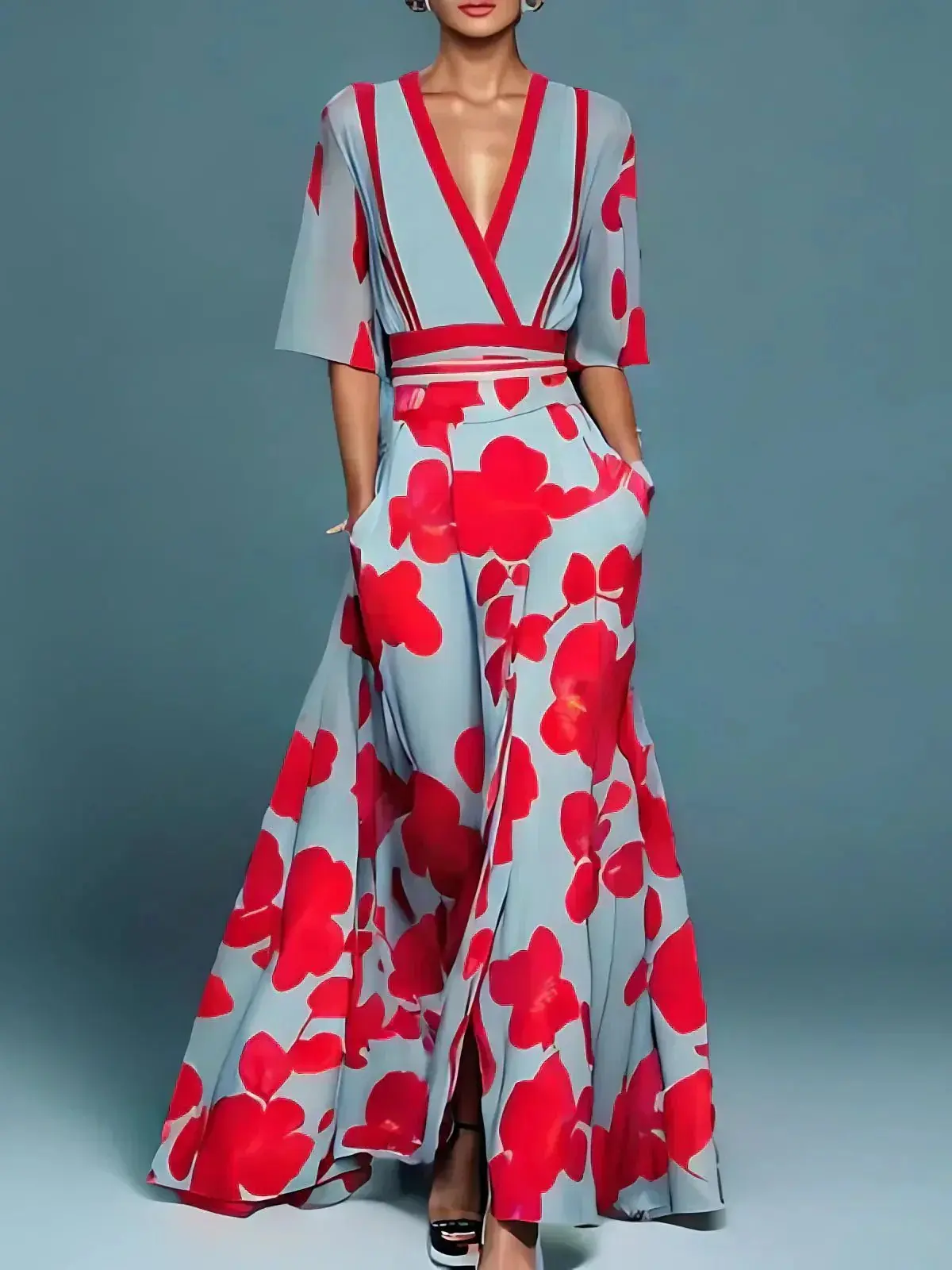 Floral Pattern Maxi Dress for Women – Elegant & Effortless Style