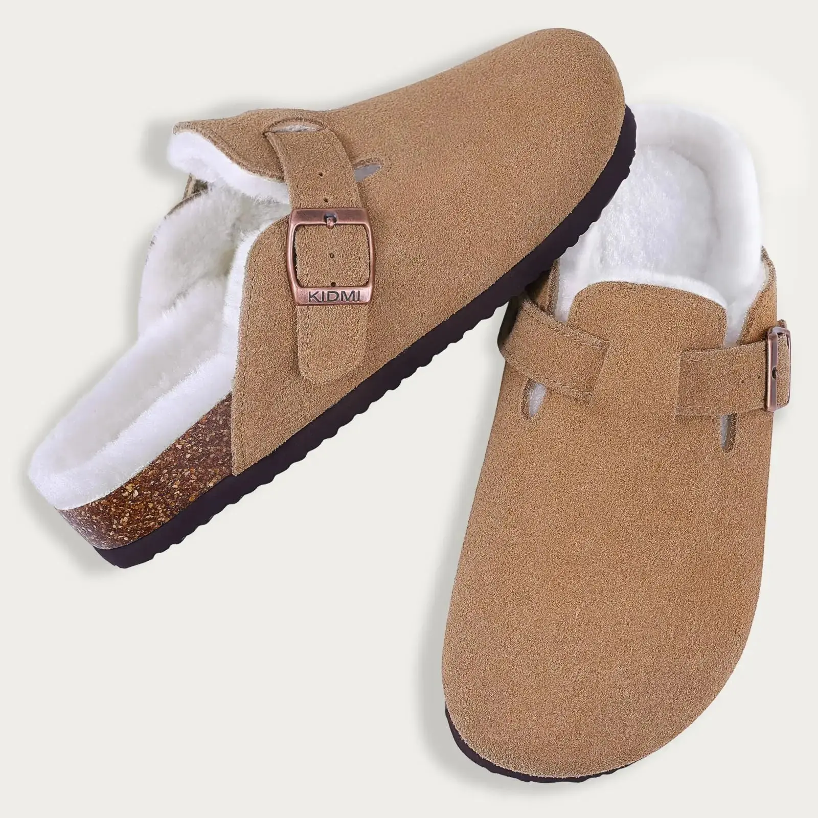 Fur-Lined Suede Clogs for Women – Cozy & Adjustable Comfort - Image 10