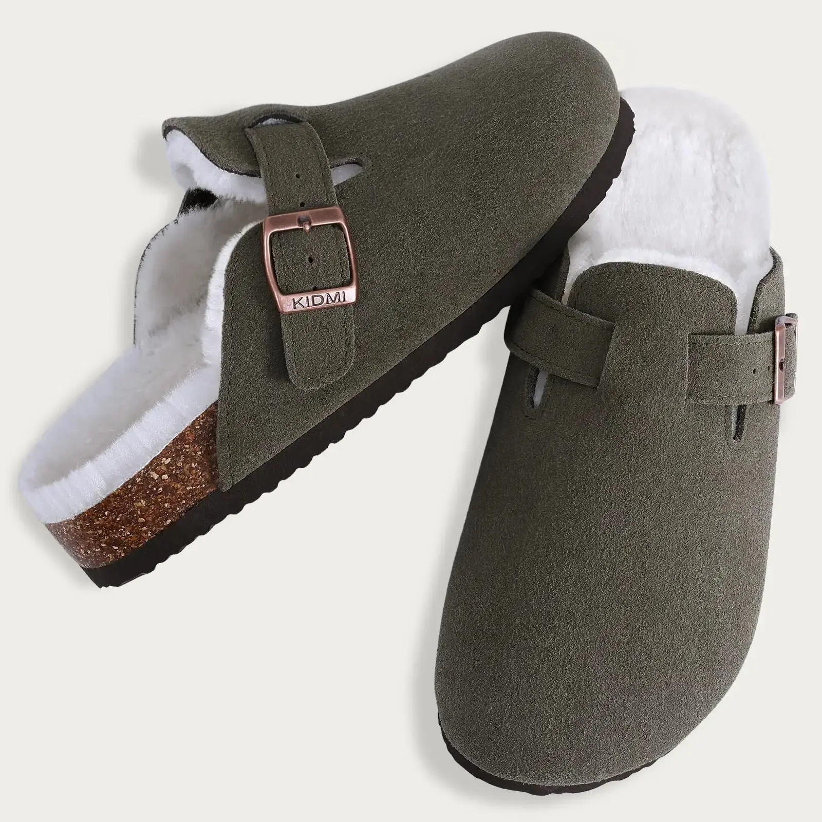 Fur-Lined Suede Clogs for Women – Cozy & Adjustable Comfort - Image 12