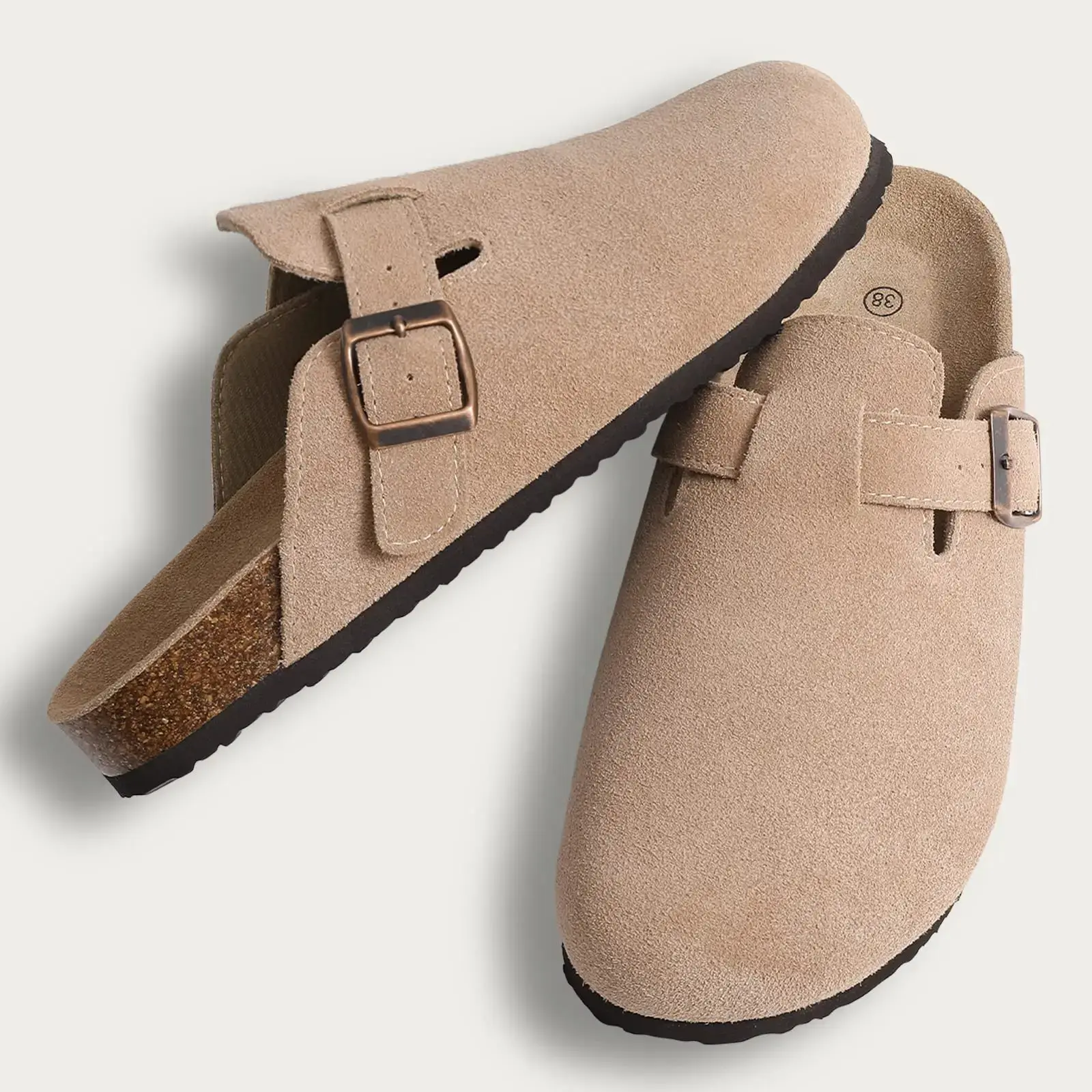 Fur-Lined Suede Clogs for Women – Cozy & Adjustable Comfort - Image 13