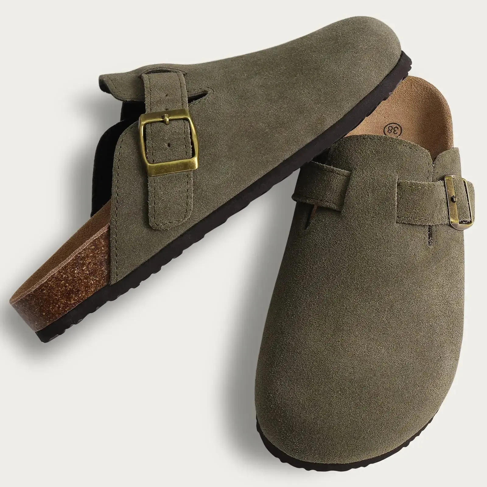 Fur-Lined Suede Clogs for Women – Cozy & Adjustable Comfort - Image 16
