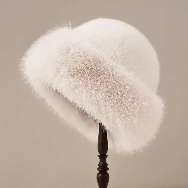 Furry Relaxed Fit Bucket Hat for Women – Cozy Winter Style - Image 4