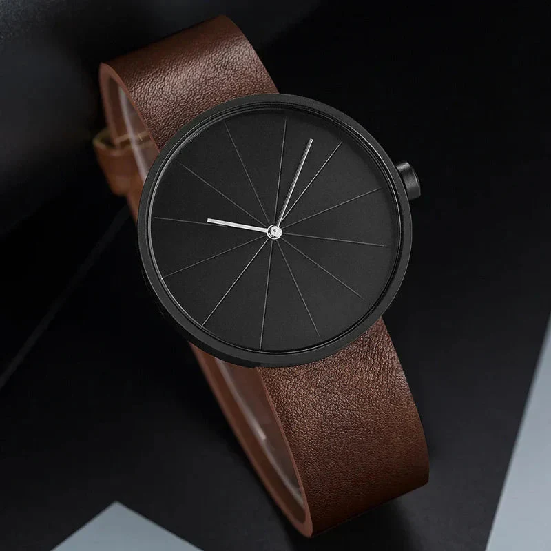 Geometric Round Case Wristwatch for Men – Minimalist Timeless Style