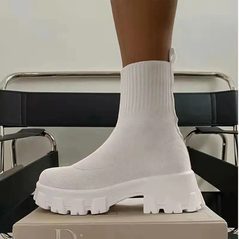 High-Top Sock Boots for Women – Stylish & Comfortable