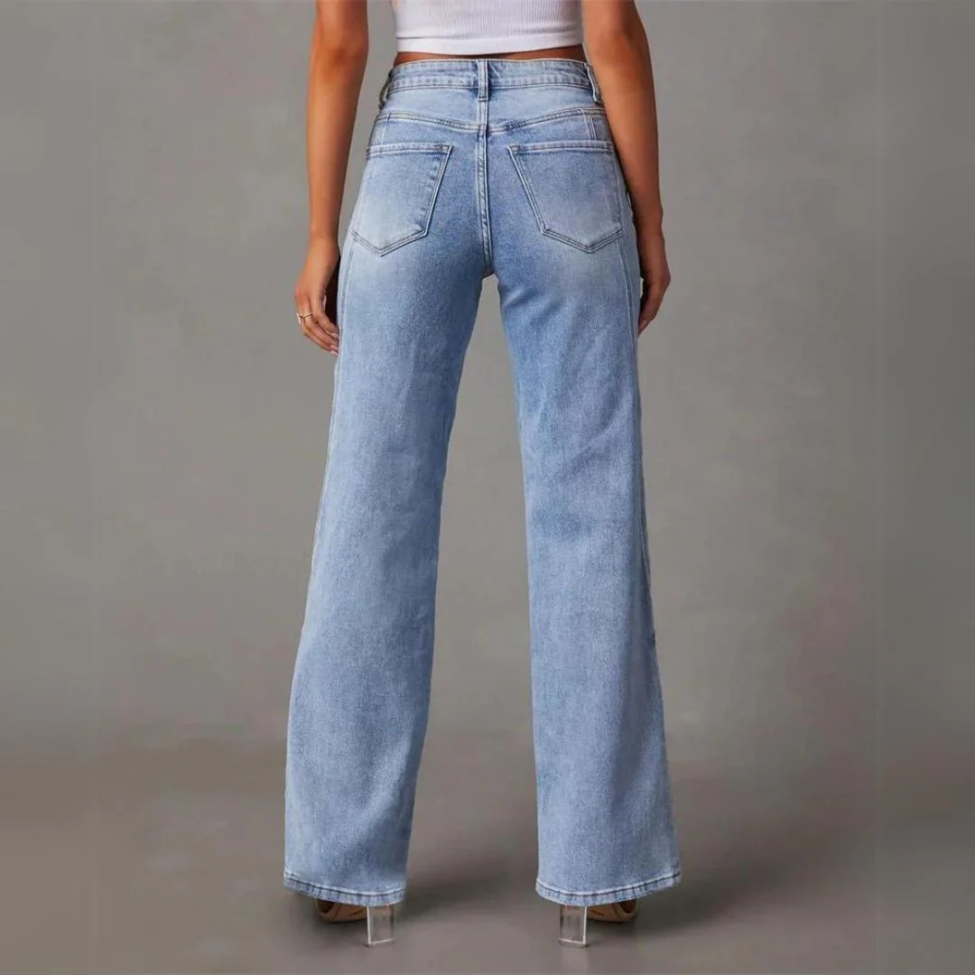 High-Waist Wide-Leg Jeans for Women – Stylish Comfortable Fit - Image 2
