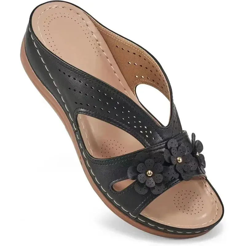 Hollow Wedge Sandals for Women – Stylish & Comfortable White Wedge Heels - Image 2