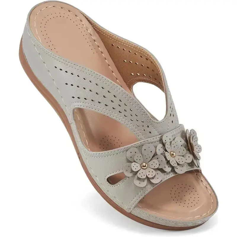 Hollow Wedge Sandals for Women – Stylish & Comfortable White Wedge Heels - Image 3