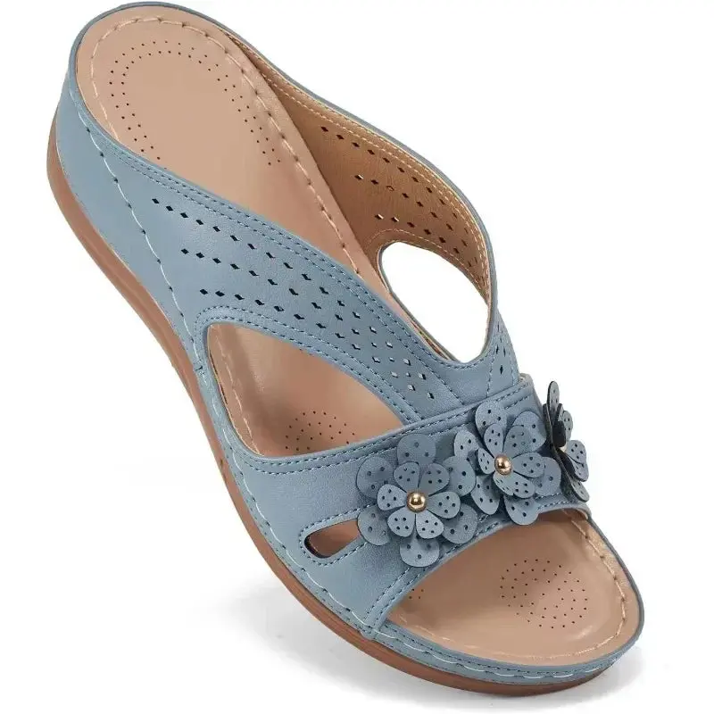 Hollow Wedge Sandals for Women – Stylish & Comfortable White Wedge Heels - Image 4