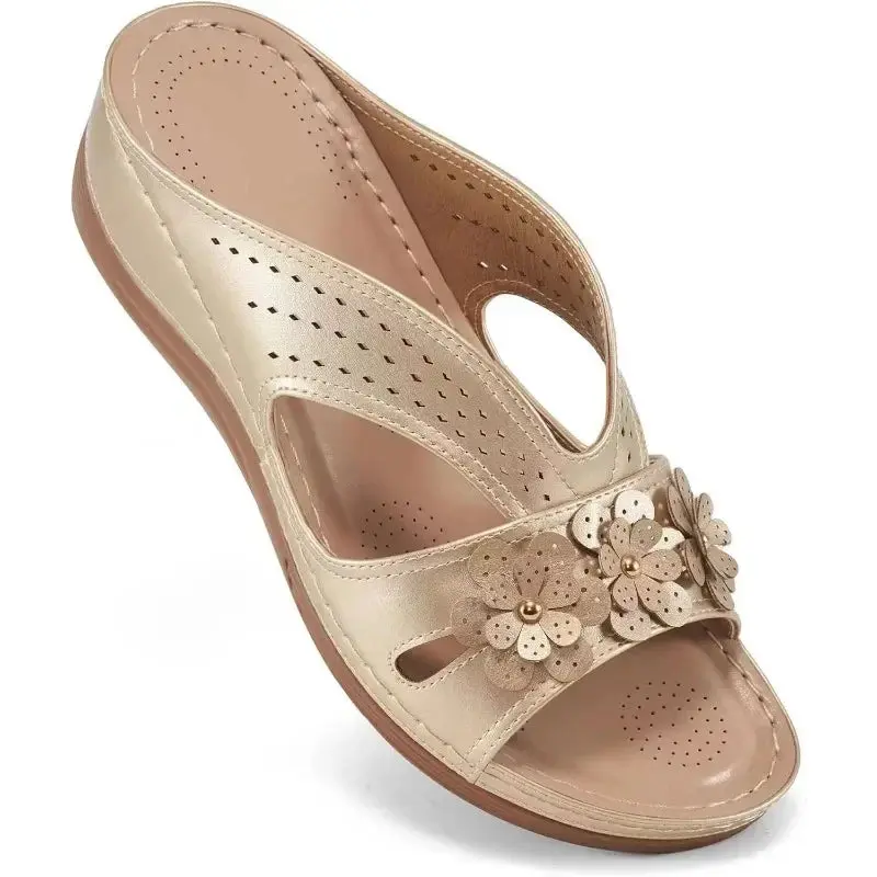Hollow Wedge Sandals for Women – Stylish & Comfortable White Wedge Heels - Image 5