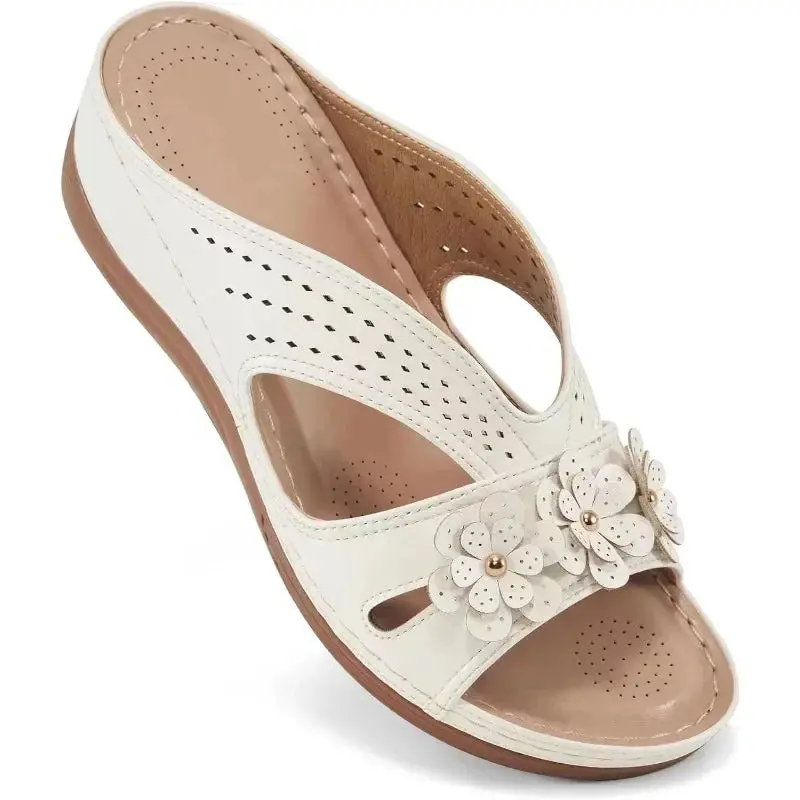 Hollow Wedge Sandals for Women – Stylish & Comfortable White Wedge Heels - Image 6