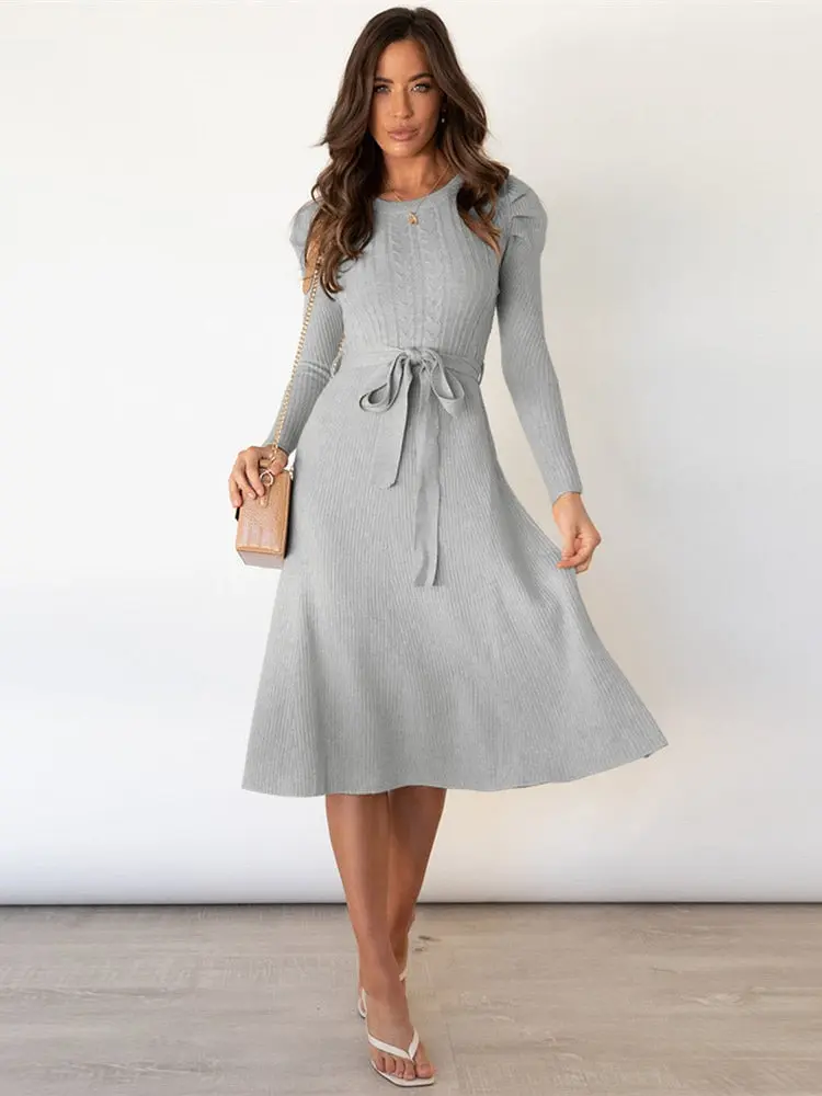 Knitted Midi Dress for Women – Cozy & Chic Style - Image 3